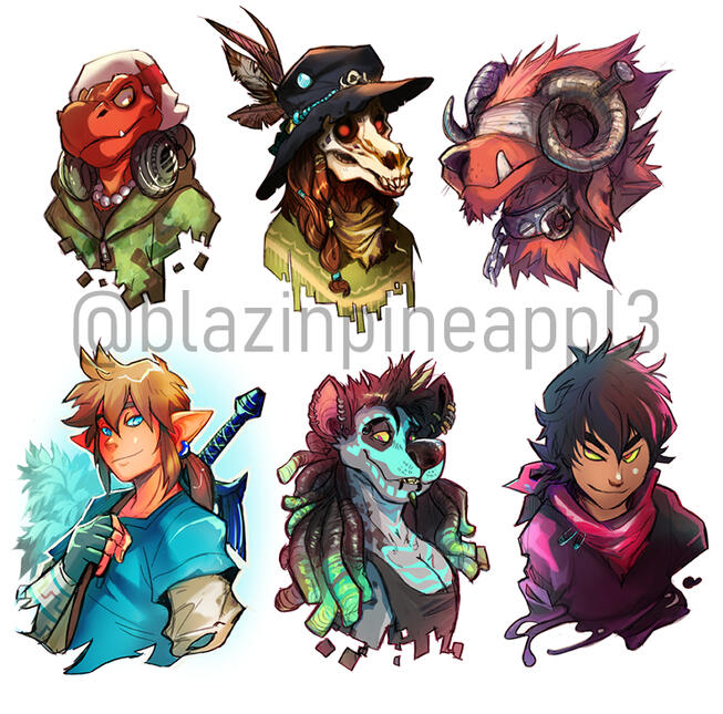 Shaded and Colored Sketch Busts Examples